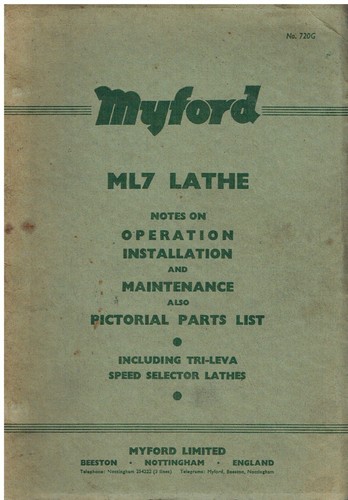 Myford ml7 lathe - orig, 1963